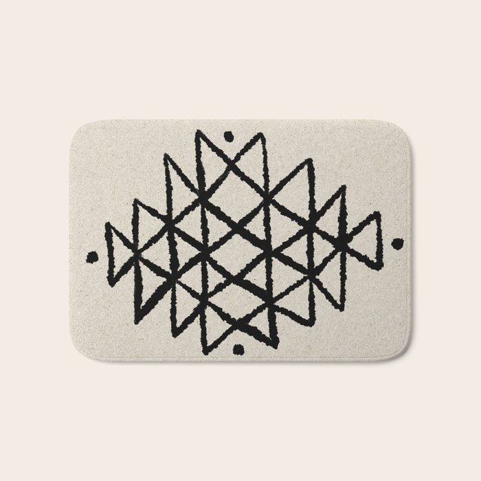 Line Art Berber - black Bath Mat Gallery Image 1