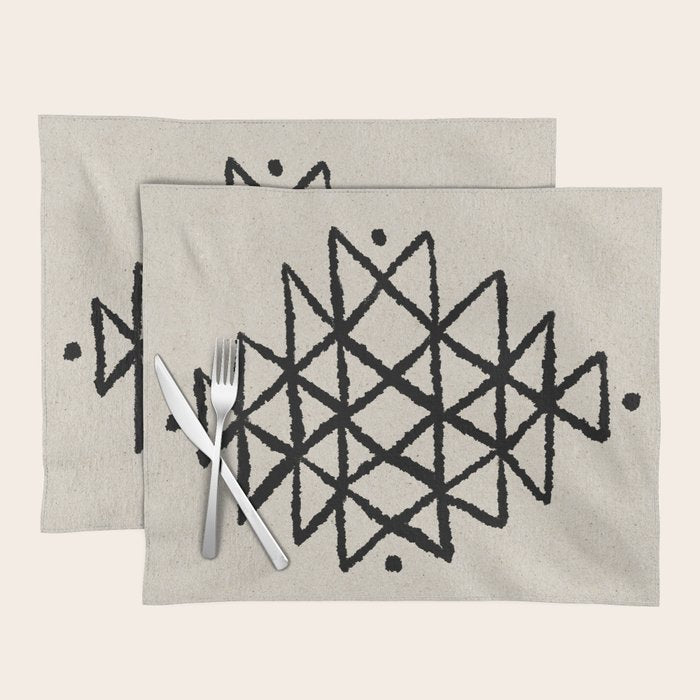 Line Art Berber - black Placemat Gallery Image 1