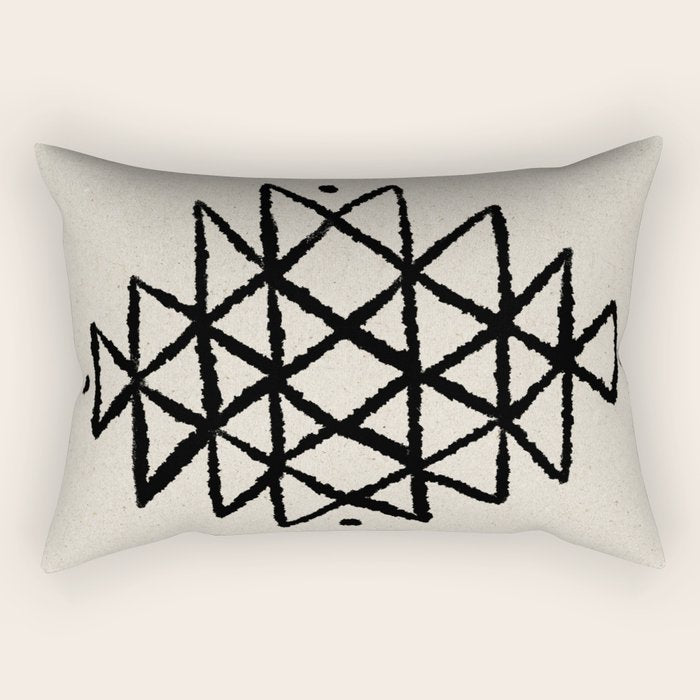 Line Art Berber - black Rectangular Pillow Gallery Image 2