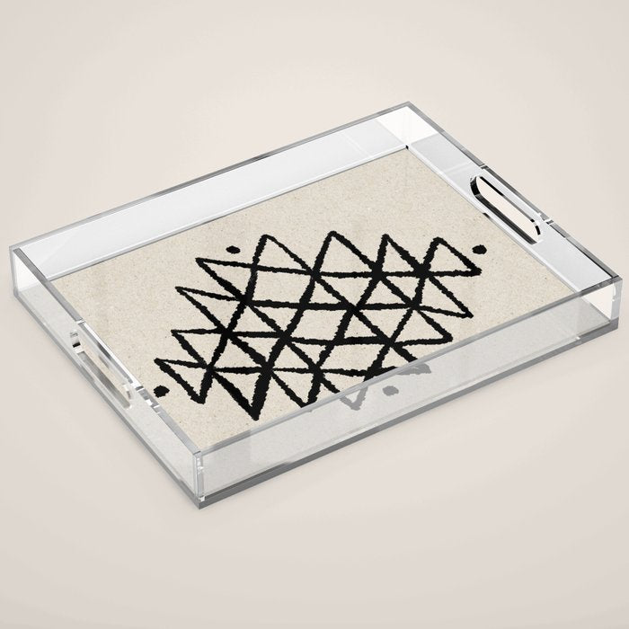Line Art Berber - black Acrylic Tray Gallery Image 1