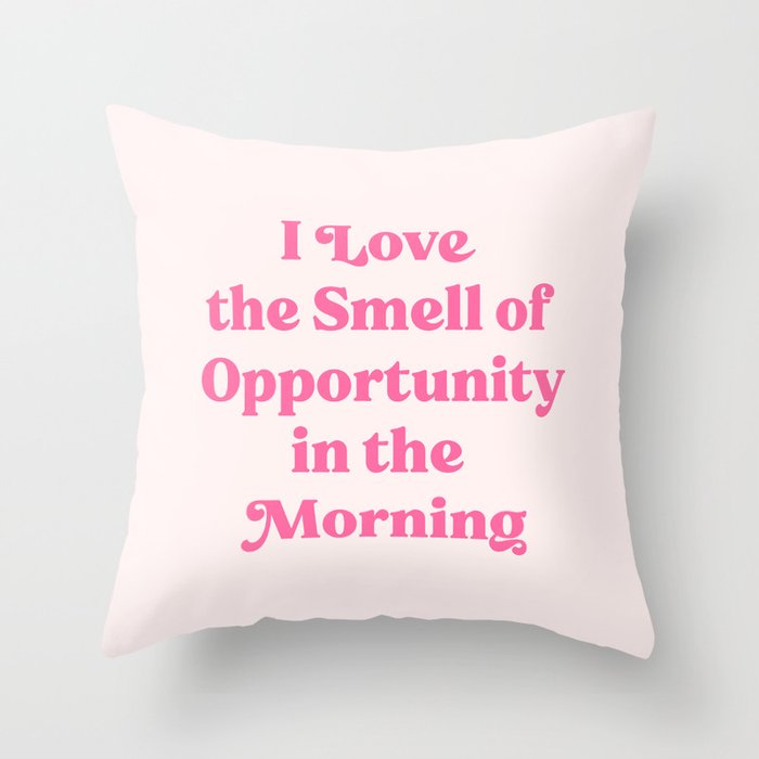Retro Morning Quote Nº1  pink Throw Pillow Gallery Image 6