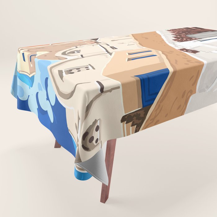 Somewhere Far Far Away | Sicily Italy Greece Architecture | Travel Buildings Beautiful Cityscape Tablecloth Gallery Image 1