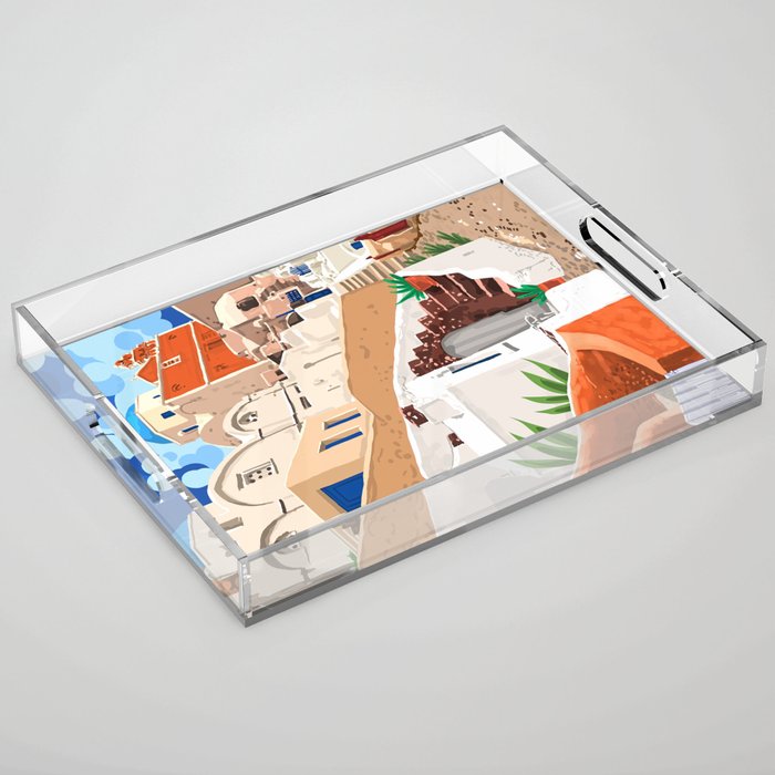 Somewhere Far Far Away | Sicily Italy Greece Architecture | Travel Buildings Beautiful Cityscape Acrylic Tray Gallery Image 1