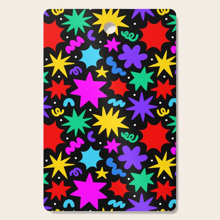 Colorful fun abstract star shape pattern Cutting Board Gallery Image 1