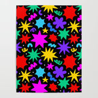 Colorful fun abstract star shape pattern Poster Gallery Image 4