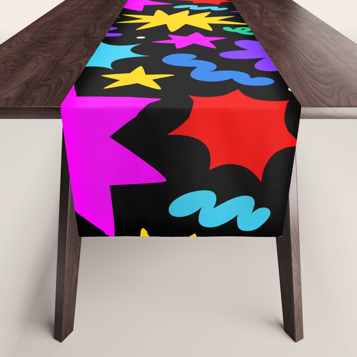 Colorful fun abstract star shape pattern Table Runner Gallery Image 1
