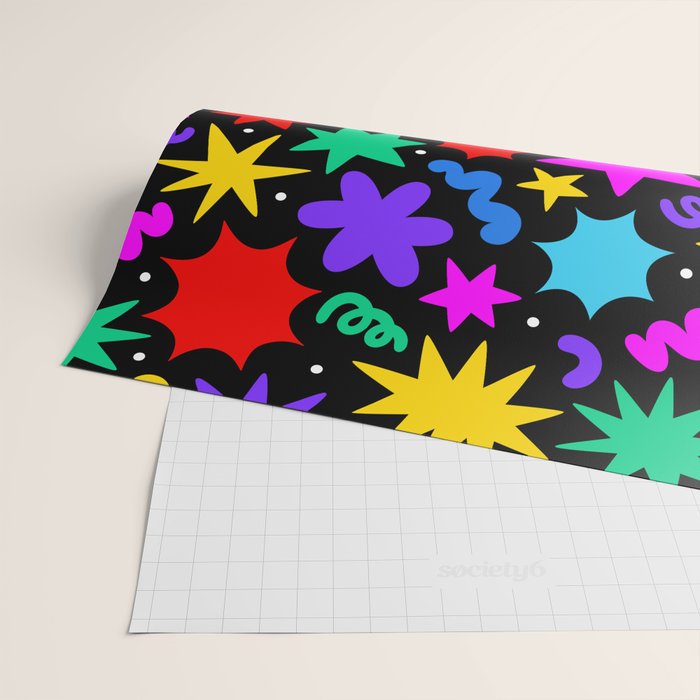 Colorful fun abstract star shape pattern Wrapping Paper Gallery Image 2
