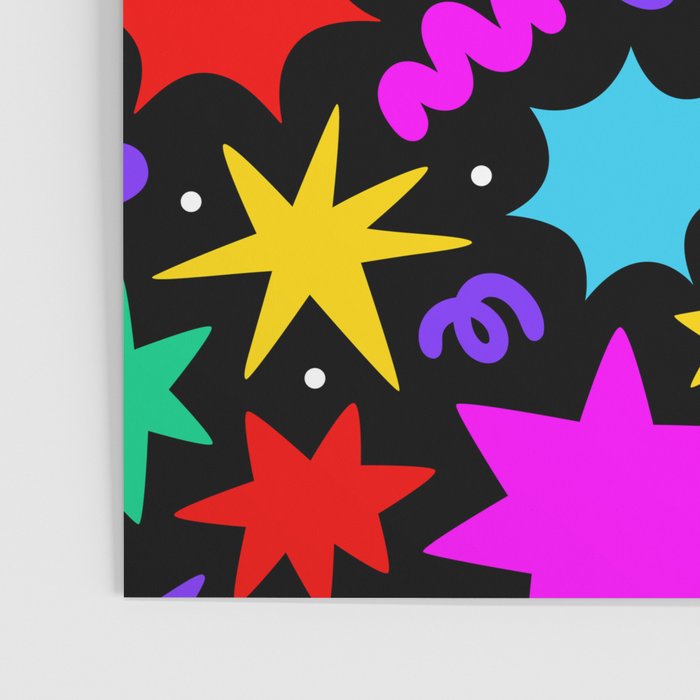 Colorful fun abstract star shape pattern Poster Gallery Image 3