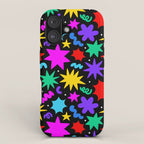 Colorful fun abstract star shape pattern iPhone Case Gallery Image 1