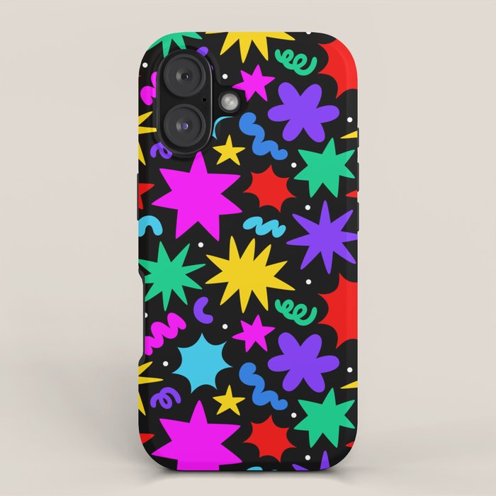Colorful fun abstract star shape pattern iPhone Case Gallery Image 1