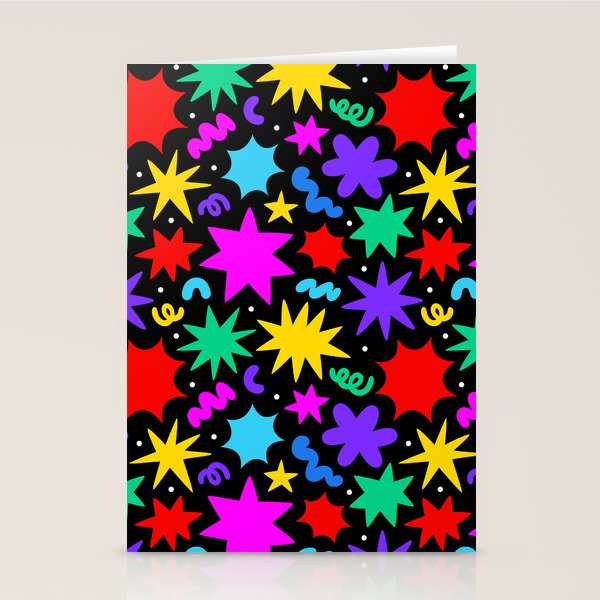 Colorful fun abstract star shape pattern Stationery Card Gallery Image 2