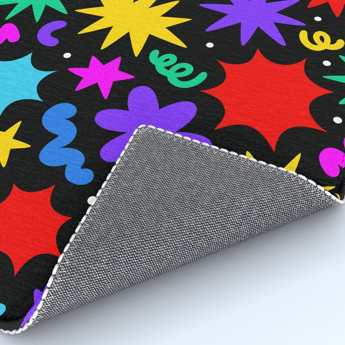 Colorful fun abstract star shape pattern Rug Gallery Image 4
