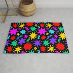 Colorful fun abstract star shape pattern Rug Gallery Image 1