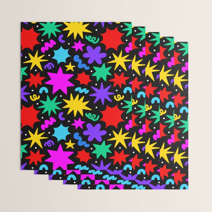 Colorful fun abstract star shape pattern Wrapping Paper Gallery Image 3