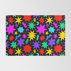 Colorful fun abstract star shape pattern Rug Gallery Image 2