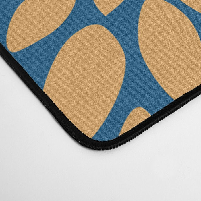 Festive Floral Prints, Red, Teal, Yellow, Orange, Colourful Prints Desk Mat Gallery Image 4