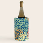 Festive Floral Prints, Red, Teal, Yellow, Orange, Colourful Prints Wine Chiller Gallery Image 2
