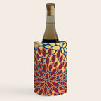 Festive Floral Prints, Red, Teal, Yellow, Orange, Colourful Prints Wine Chiller Gallery Image 3