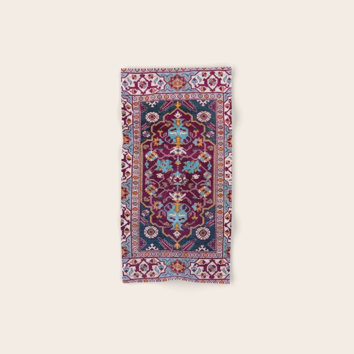 Romanian  Antique  Double Niche Carpet Print Bath Towel Gallery Image 1