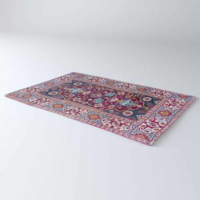 Romanian  Antique  Double Niche Carpet Print Rug Gallery Image 3