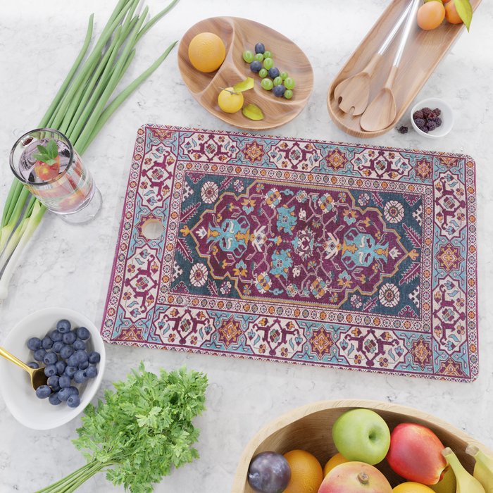 Romanian  Antique  Double Niche Carpet Print Cutting Board Gallery Image 2