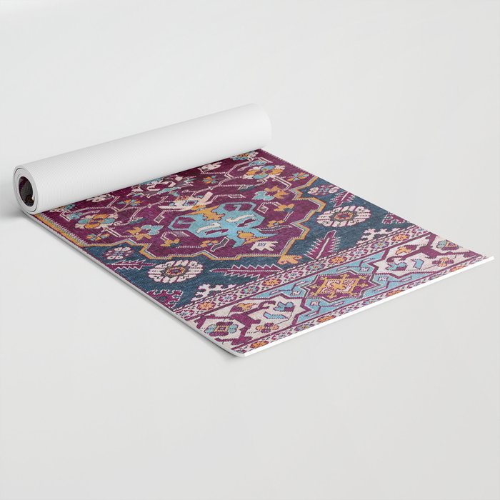 Romanian  Antique  Double Niche Carpet Print Yoga Mat Gallery Image 2