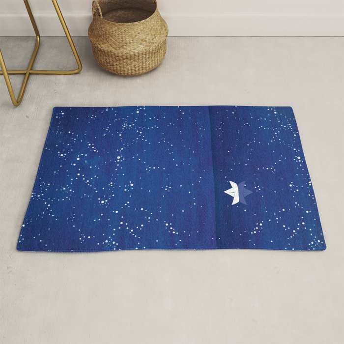 Zen sailing, ocean, stars Rug Gallery Image 1