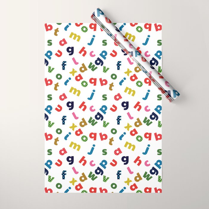 colourful alphabet Wrapping Paper Gallery Image 1