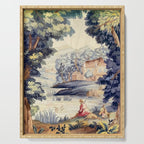 Antique 18th Century French Aubusson Pastoral River Tapestry Serving Tray Gallery Image 1