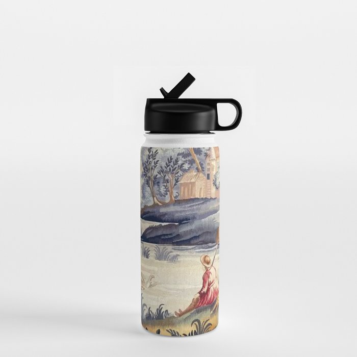 Antique 18th Century French Aubusson Pastoral River Tapestry Water Bottle Gallery Image 1