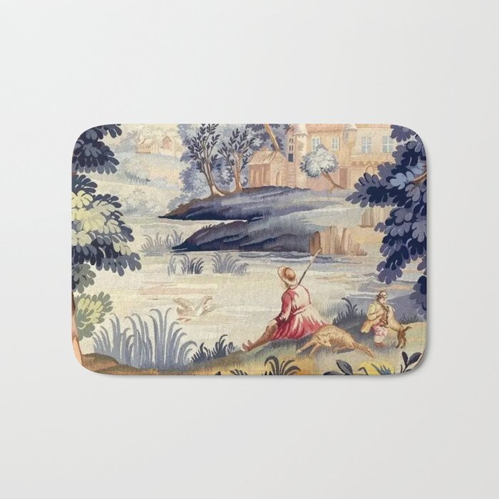 Antique 18th Century French Aubusson Pastoral River Tapestry Bath Mat Gallery Image 1