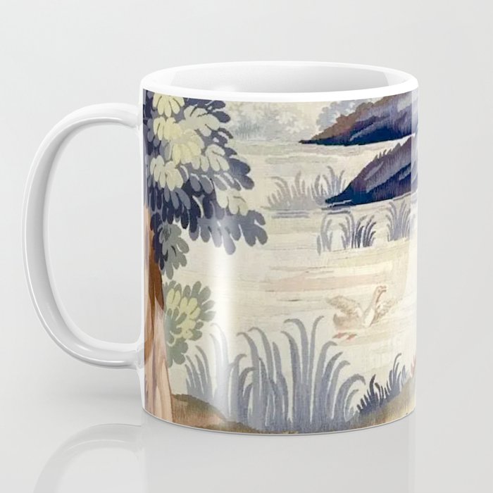 Antique 18th Century French Aubusson Pastoral River Tapestry Coffee Mug Gallery Image 3