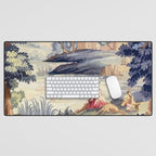Antique 18th Century French Aubusson Pastoral River Tapestry Desk Mat Gallery Image 1