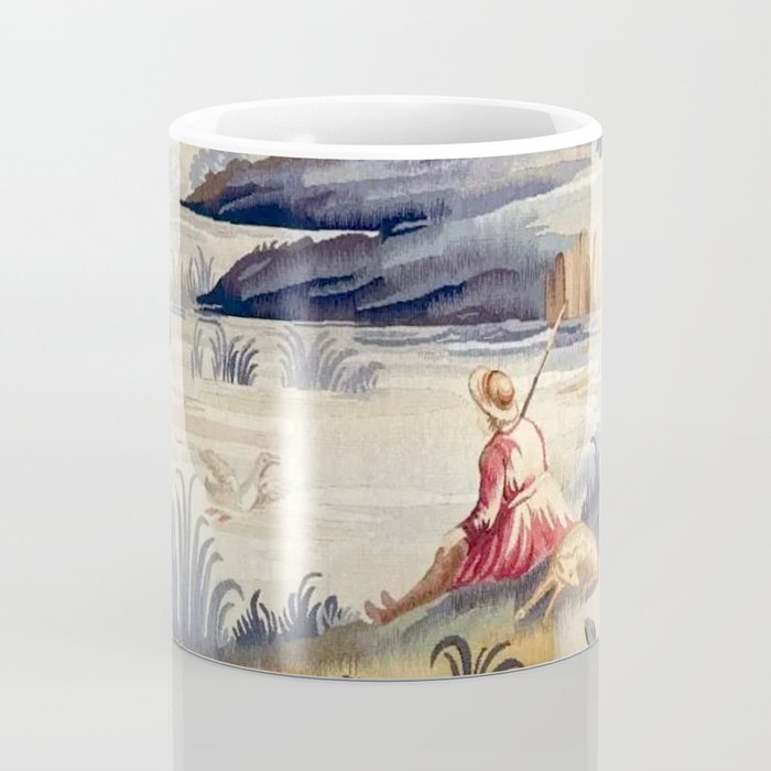Antique 18th Century French Aubusson Pastoral River Tapestry Coffee Mug Gallery Image 4