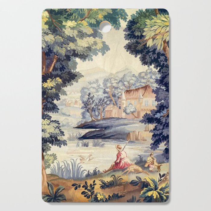 Antique 18th Century French Aubusson Pastoral River Tapestry Cutting Board Gallery Image 1