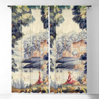 Antique 18th Century French Aubusson Pastoral River Tapestry Window Curtain Gallery Image 5