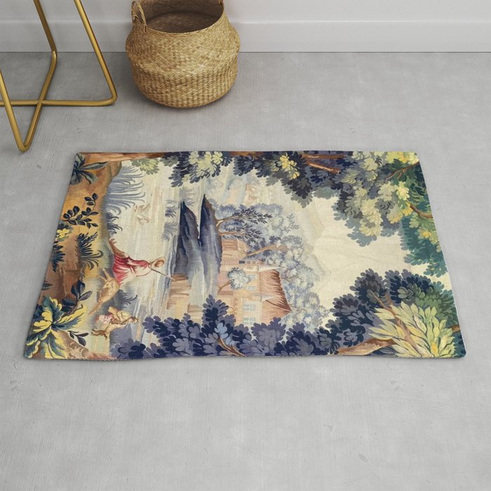 Antique 18th Century French Aubusson Pastoral River Tapestry Rug Gallery Image 1