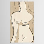 Abstract Line Art Nude Beige Tablecloth Gallery Image 2
