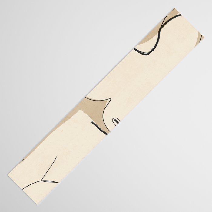Abstract Line Art Nude Beige Table Runner Gallery Image 3