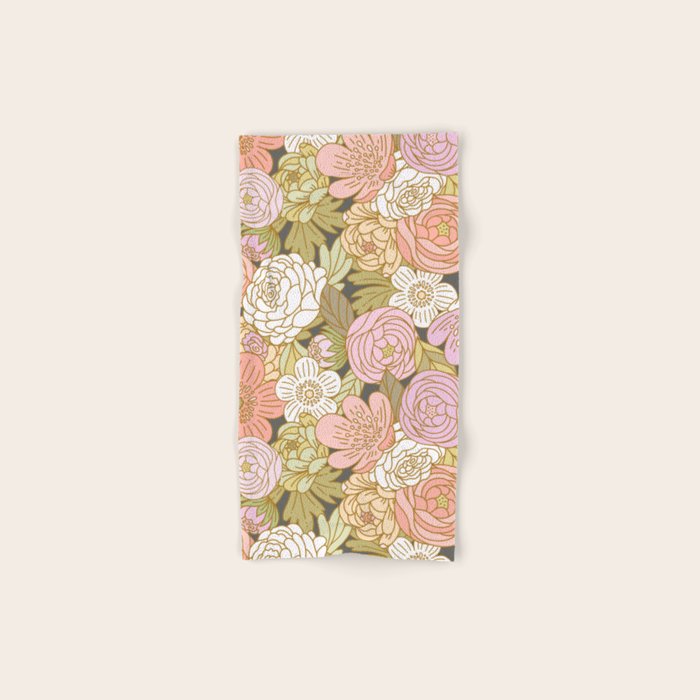 Boho Blooms | Pastel Fall Colors Bath Towel Gallery Image 1
