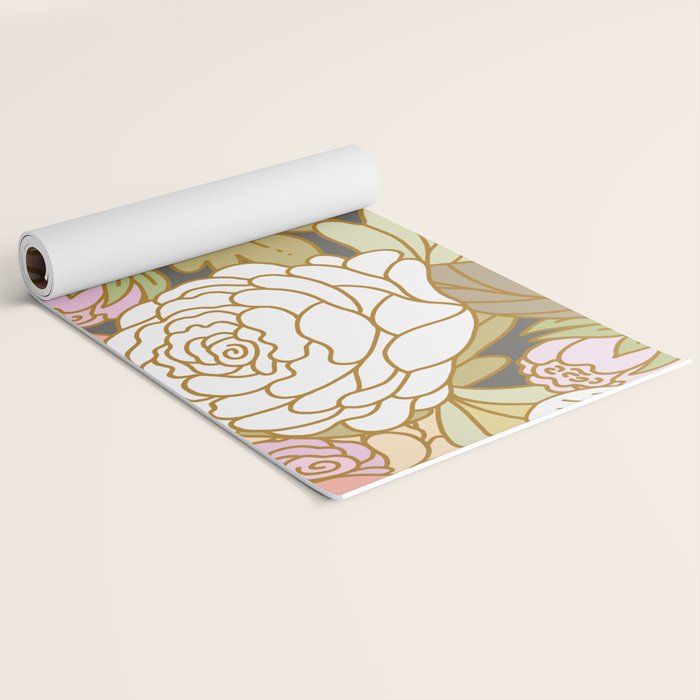 Boho Blooms | Pastel Fall Colors Yoga Mat Gallery Image 2