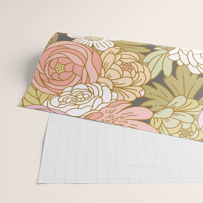 Boho Blooms | Pastel Fall Colors Wrapping Paper Gallery Image 2