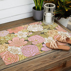 Boho Blooms | Pastel Fall Colors Outdoor Rug Gallery Image 2