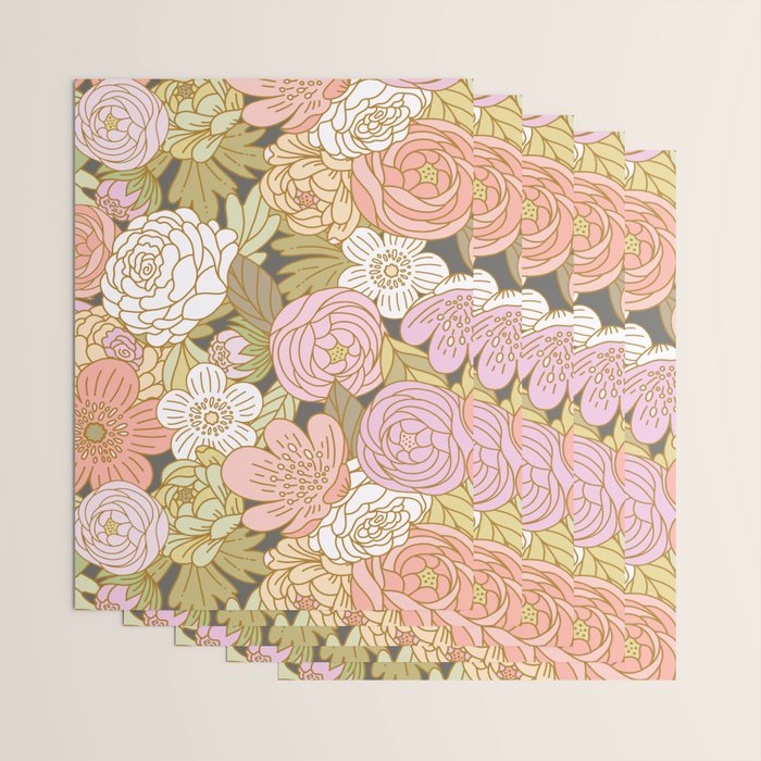 Boho Blooms | Pastel Fall Colors Wrapping Paper Gallery Image 3