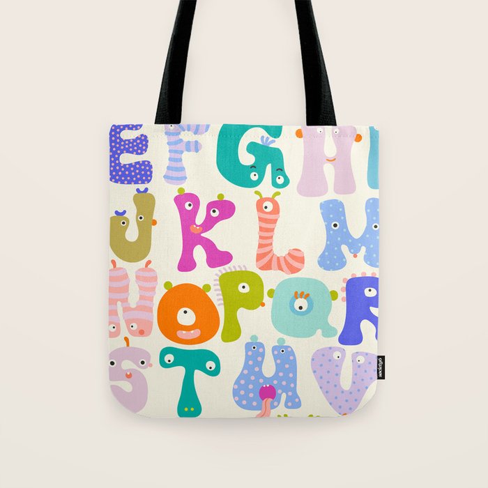 Little Creatures Alphabet Tote Bag Gallery Image 1