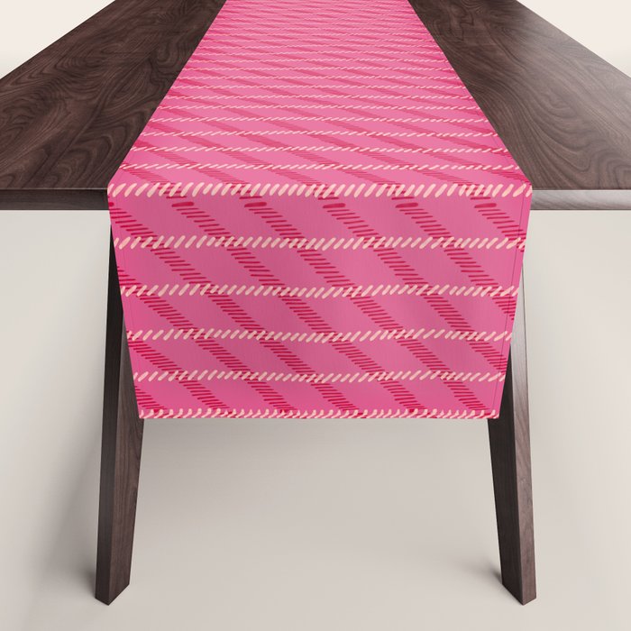 Playful Pink Plaid Table Runner Gallery Image 1