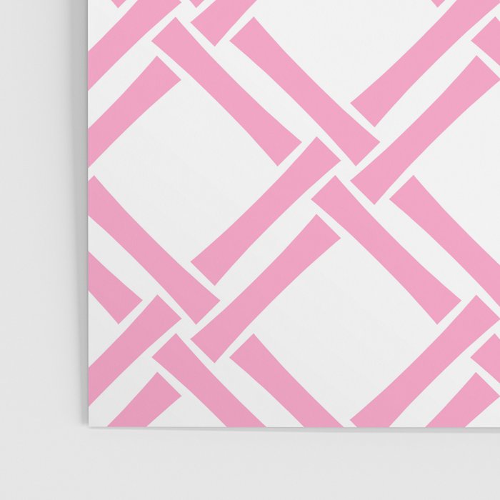 Classic Bamboo Trellis Pattern 291 Pink Poster Gallery Image 3