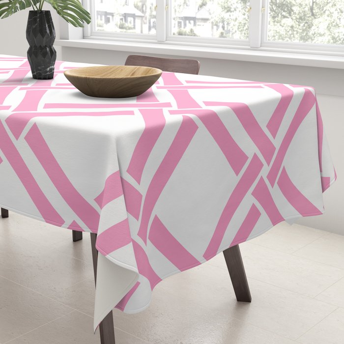 Classic Bamboo Trellis Pattern 291 Pink Tablecloth Gallery Image 3