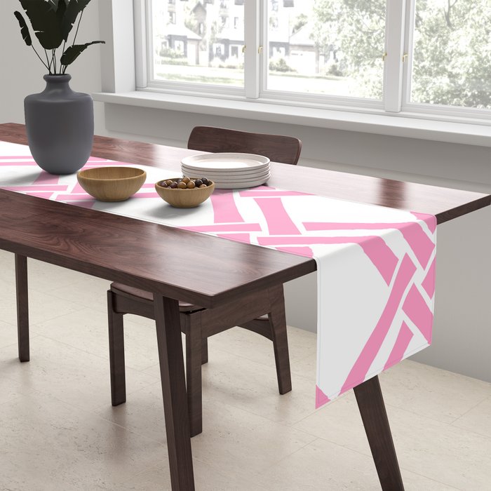 Classic Bamboo Trellis Pattern 291 Pink Table Runner Gallery Image 2