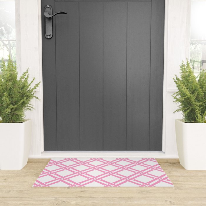 Classic Bamboo Trellis Pattern 291 Pink Welcome Mat Gallery Image 3